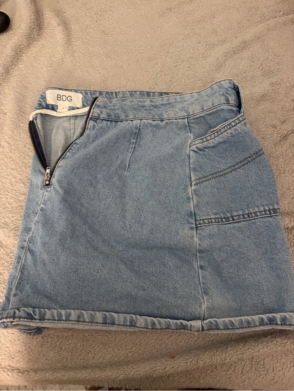BDG Light Wash Denim Mini Skirt Size Small